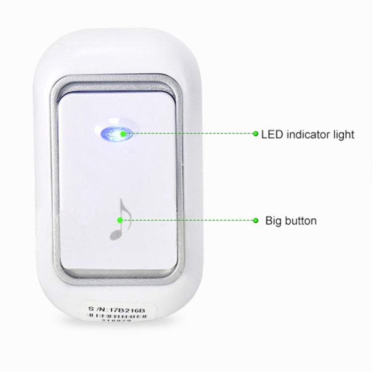 Waytronic 2 in 1 Intelligent Household Thermometer Display Home Wireless Melody Doorbell with LED Light, Receiver Distance: 120m
