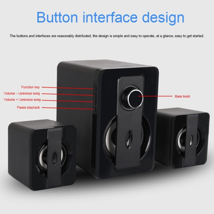 X3000 Stereo Heavy Bass Bluetooth Speaker, Support TF Card / USB / AUX / FM