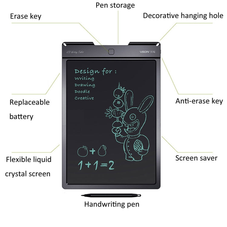WP9313 13 inch LCD Writing Tablet Handwriting Drawing Sketching Graffiti Scribble Doodle Board for Home Office Writing Drawing(Black)
