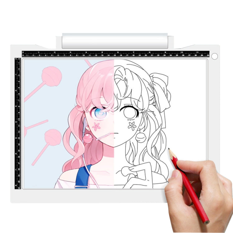 A4-19 6.5W Three Level of Brightness Dimmable A4 LED Drawing Sketchpad Light Pad with USB Cable (White)