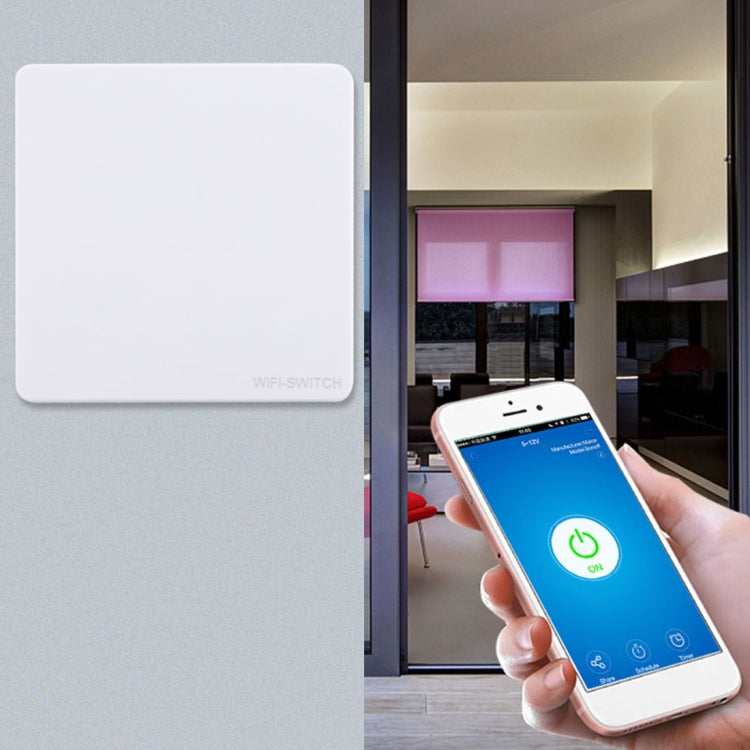 QEVDO QSAW1 WiFi & Single Button 86mm/1Gang 3Way Neutral Wire Live Wire Wall Smart Switch, Support Alexa / Google Home Voice Control (White)