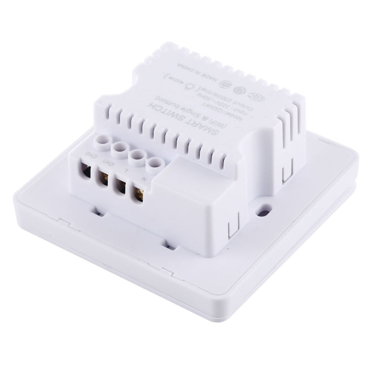 QEVDO QSAW1 WiFi & Single Button 86mm/1Gang 3Way Neutral Wire Live Wire Wall Smart Switch, Support Alexa / Google Home Voice Control (White)