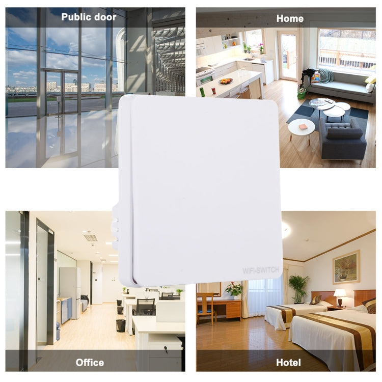 QEVDO QSAW1 WiFi & Single Button 86mm/1Gang 3Way Neutral Wire Live Wire Wall Smart Switch, Support Alexa / Google Home Voice Control (White)