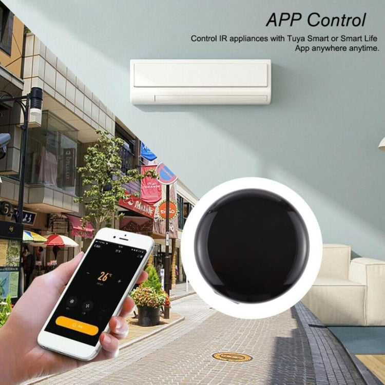 QEVDO QRA2 WiFi Infrared Smart Universal Remote Controller, Support Mobile Phones APP Remote Control & Alexa Voice Control & 360 Degree Omnidirectional Control & Timing Control(Black)