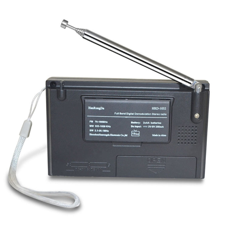 HRD-1032 Portable Full Band Digital Demodulation Stereo Radio (Black)
