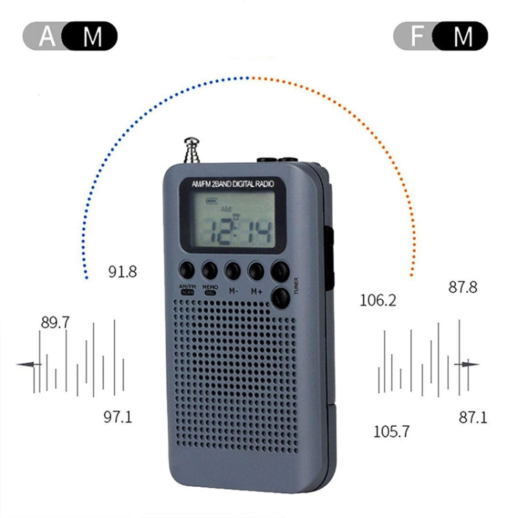 HRD-104 Mini Portable FM + AM Two Band Radio with Loudspeaker