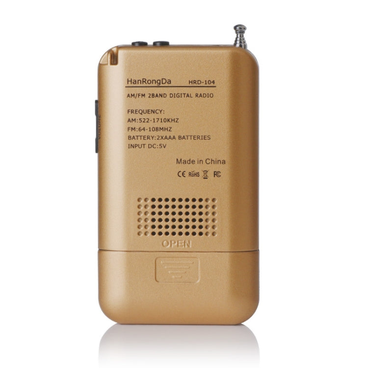 HRD-104 Mini Portable FM + AM Two Band Radio with Loudspeaker