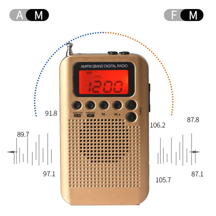 HRD-104 Mini Portable FM + AM Two Band Radio with Loudspeaker