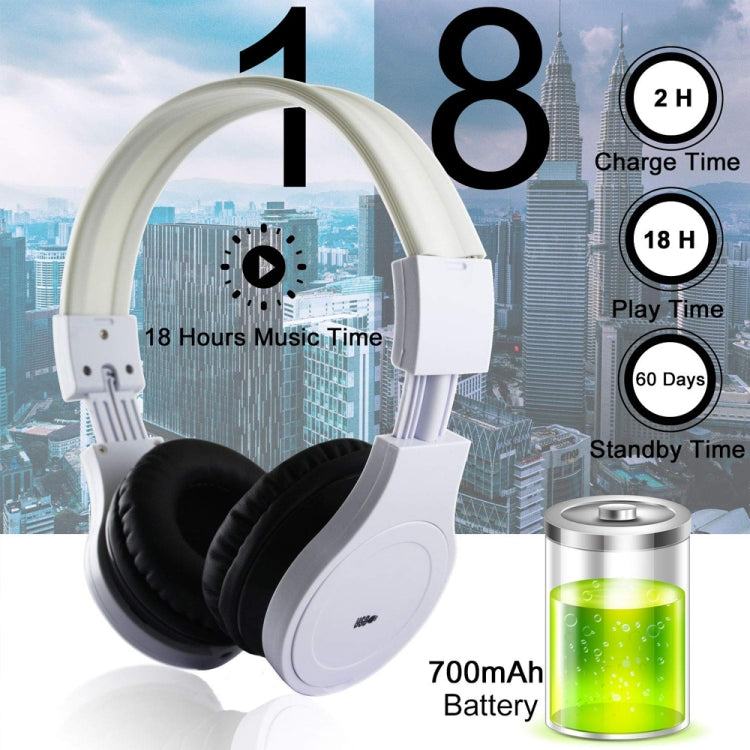 HRD-391 Portable FM Radio Receiver Bluetooth Headset(White)