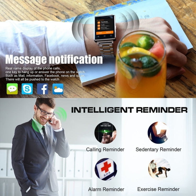 DTNO.1 G7 Smart Watch Phone, Life Waterproof, 1.54 inch 2.5D Screen, Heart Rate / Pedometer / Sedentary Reminder / Bluetooth / Remote Camera, Steel Watchband