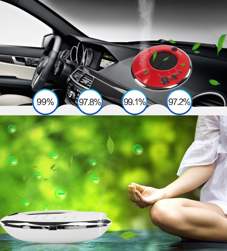 UFO-1 Solar Power Aromatherapy Air Purifier Humidifier Ionizer Oxygen Bar with Car Charger for Home / Office / Car