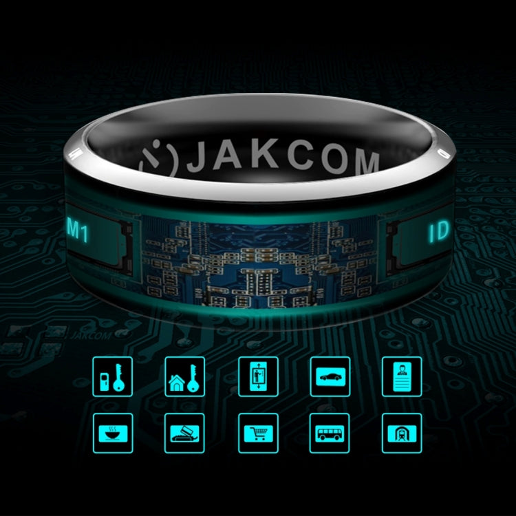 JAKCOM R3 Metallic Glass Smart Ring, Waterproof & Dustproof, Health Tracker, Wireless Sharing, Inner Perimeter: 70mm