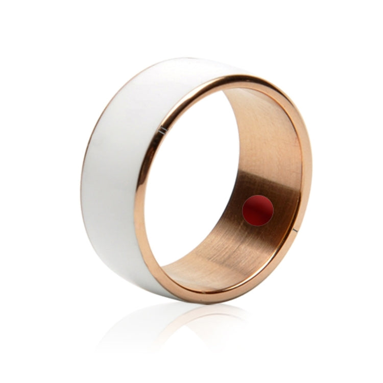 JAKCOM R3F 18K Rose Gold Smart Ring, Waterproof & Dustproof, Health Tracker, Wireless Sharing, Push Message, Inner Perimeter: 60mm(White)