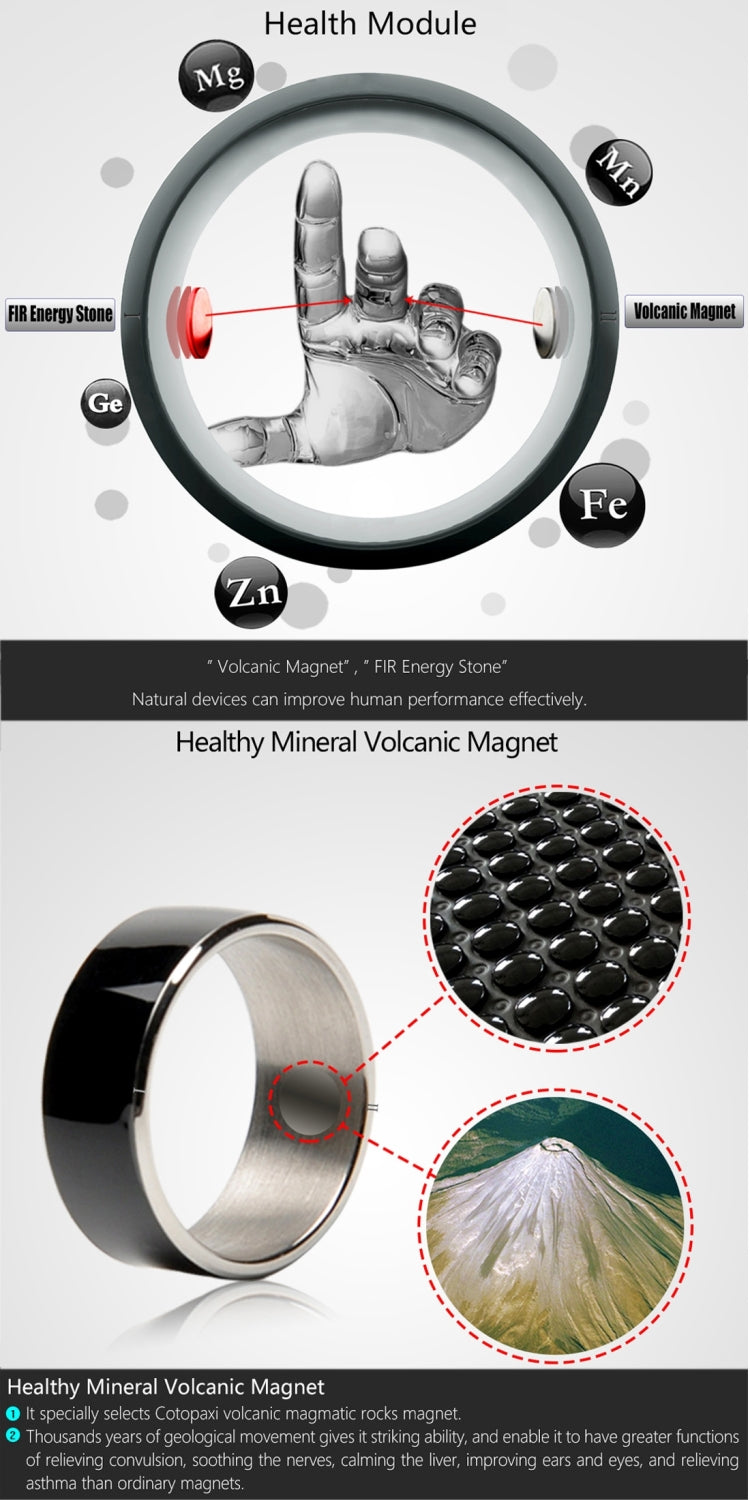 JAKCOM R3F 18K Rose Gold Smart Ring, Waterproof & Dustproof, Health Tracker, Wireless Sharing, Push Message, Inner Perimeter: 60mm(White)