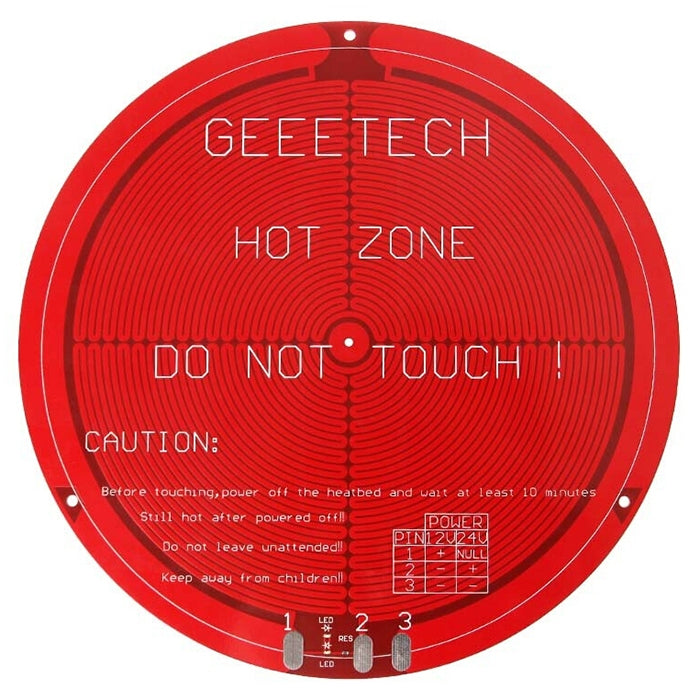 Round PCB Heat Bed for Delta Rostock Mini 3D Printer
