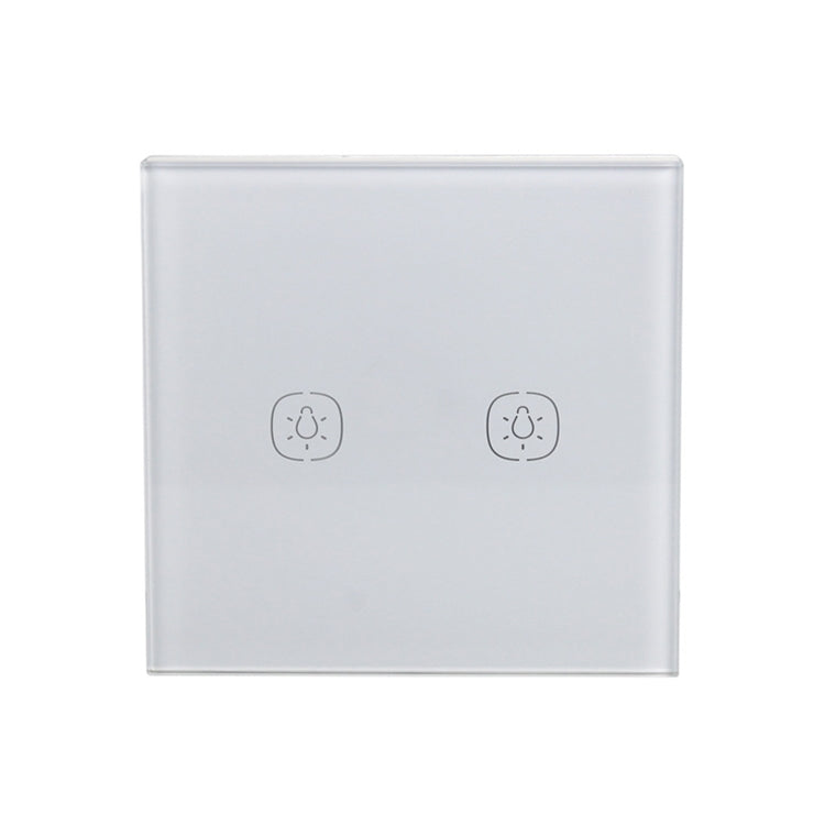 2.4G 2 Buttons Smart Light Wall Switch, Support Alexa / Google Home Voice Control, US Plug