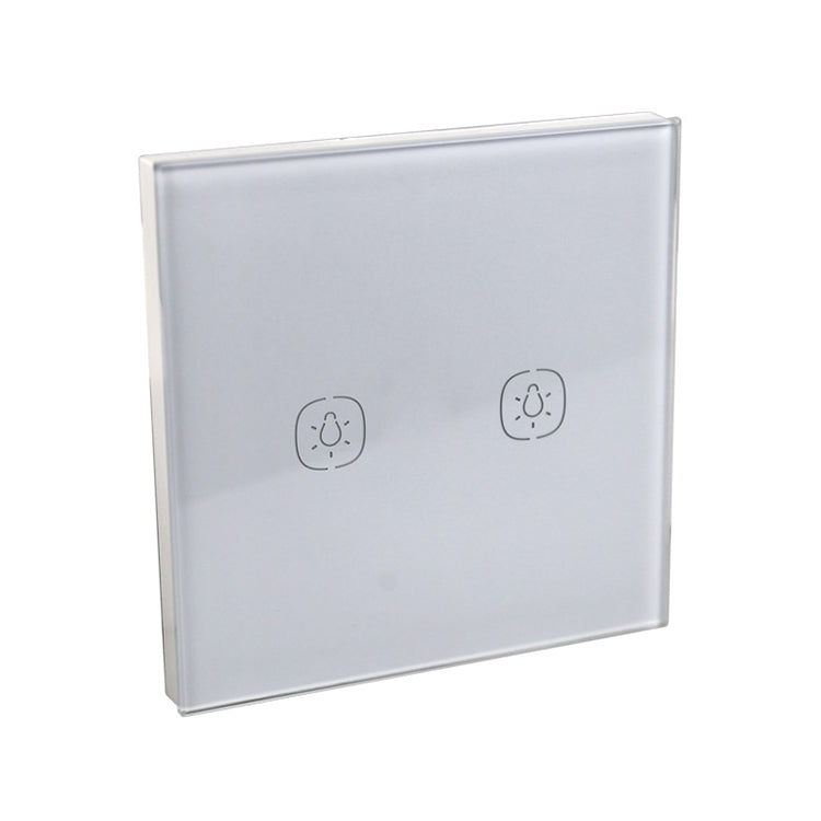 2.4G 2 Buttons Smart Light Wall Switch, Support Alexa / Google Home Voice Control, US Plug