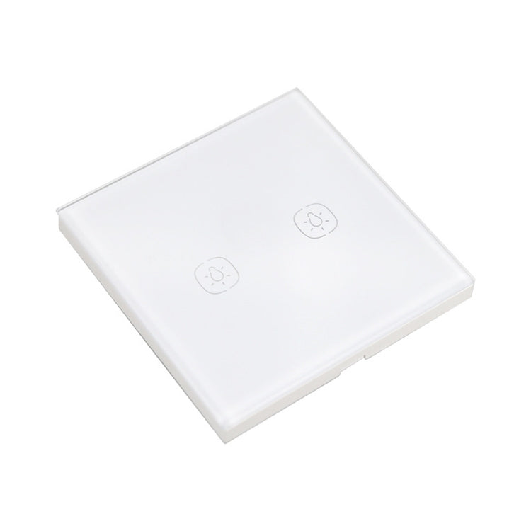 2.4G 2 Buttons Smart Light Wall Switch, Support Alexa / Google Home Voice Control, US Plug