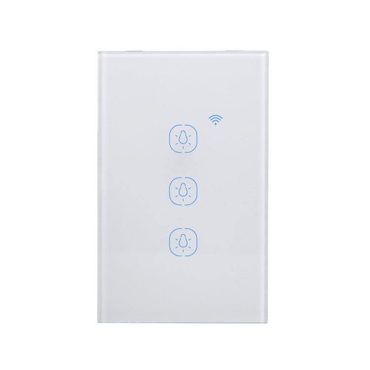 2.4G 3 Buttons Smart Light Wall Switch, Support Alexa / Google Home Voice Control, US Plug