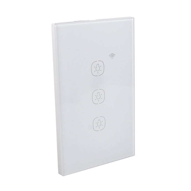 2.4G 3 Buttons Smart Light Wall Switch, Support Alexa / Google Home Voice Control, US Plug