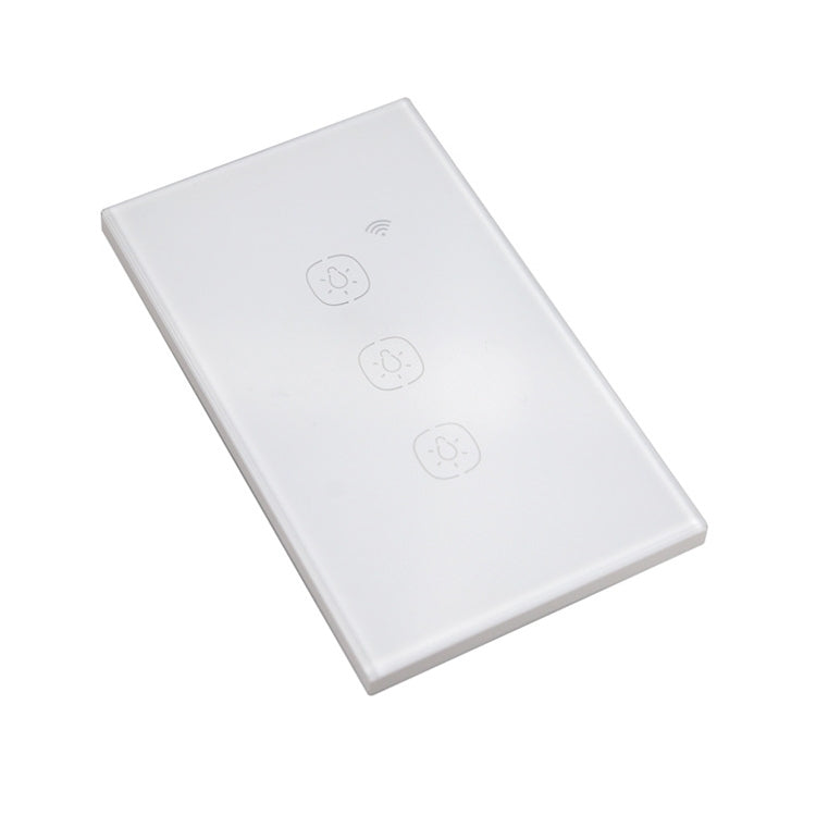 2.4G 3 Buttons Smart Light Wall Switch, Support Alexa / Google Home Voice Control, US Plug