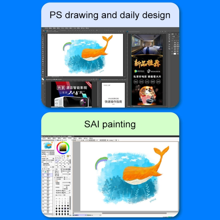 VINSA VIN1060PLUS 10x6 inch 8192 Levels Pressure Sensitivity Digital Drawing Board