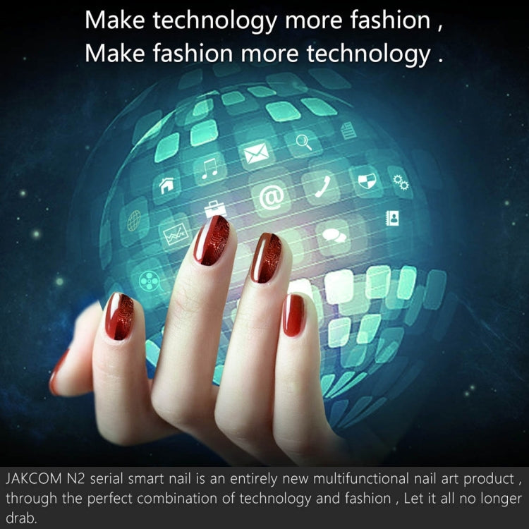 JAKCOM N2L Wearable Waterproof Smart Nail IC Card Smart Manicure with Connect Phone Flash LED & 6 PCS Nails, Support NFC / BUS Card / Metro Card / Access Control Card / Shopping Card / Parking Card(Brown)
