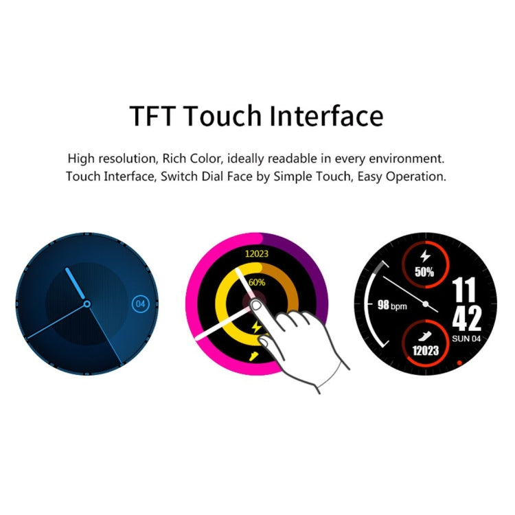 L19 Sports Fitness Tracker Waterproof 1.3 inch TFT GPS Bluetooth Smart Watch with Heart Rate Monitor & Compass & Blood Pressure