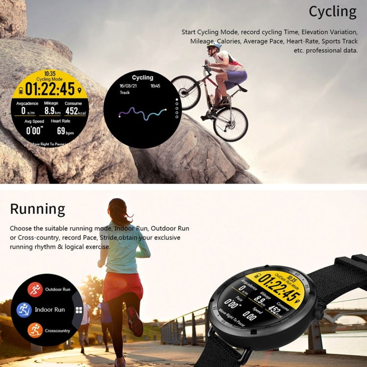 L19 Sports Fitness Tracker Waterproof 1.3 inch TFT GPS Bluetooth Smart Watch with Heart Rate Monitor & Compass & Blood Pressure