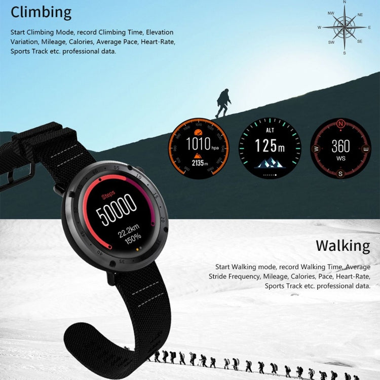 L19 Sports Fitness Tracker Waterproof 1.3 inch TFT GPS Bluetooth Smart Watch with Heart Rate Monitor & Compass & Blood Pressure