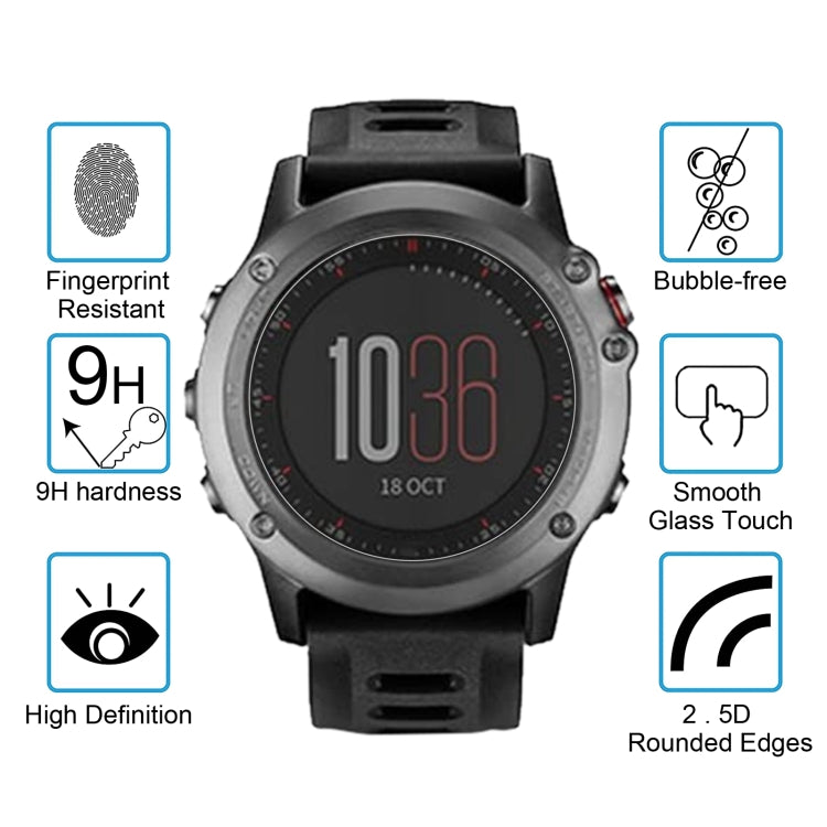 For Garmin Fenix 3 0.26mm 2.5D 9H Tempered Glass Film Screen Protector