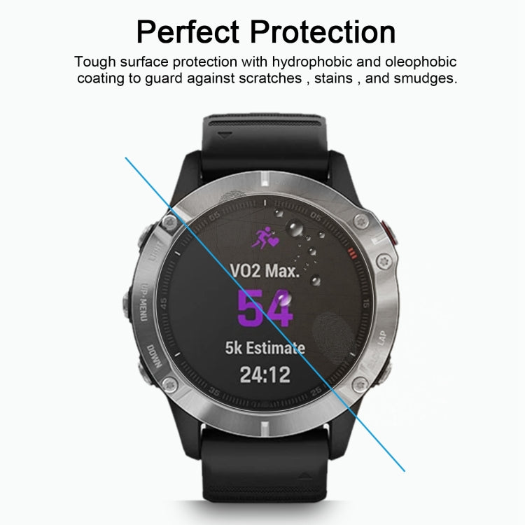 For Garmin Fenix 6 0.26mm 2.5D 9H Tempered Glass Film Screen Protector