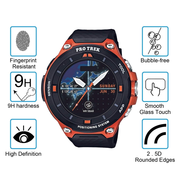 For Casio WSD-F20 0.26mm 2.5D 9H Tempered Glass Film Screen Protector
