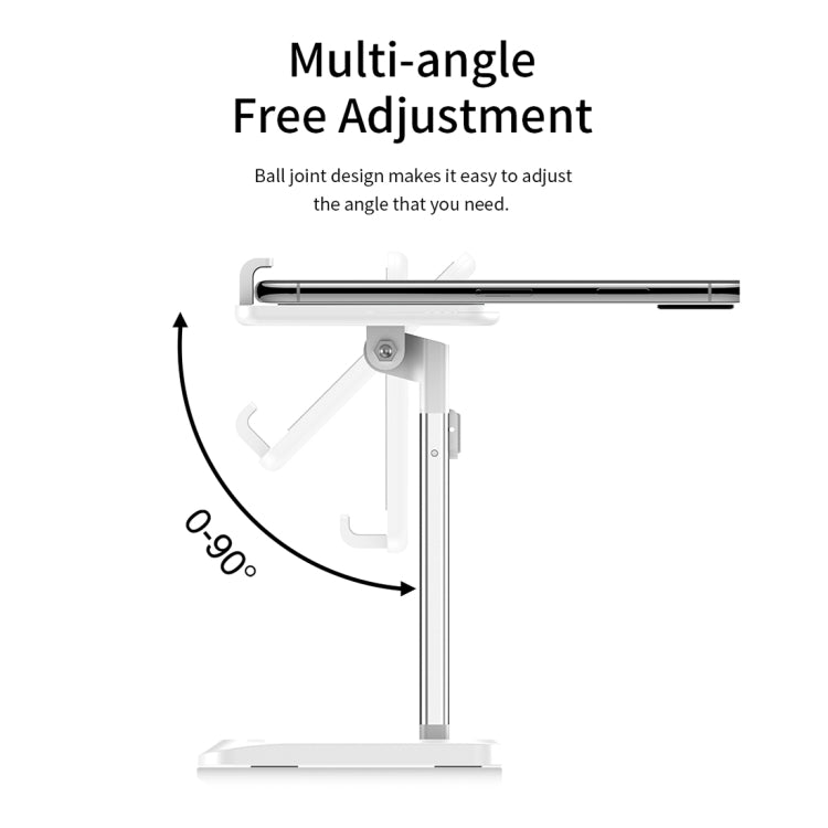 ROCK RPH0944 Adjustable Lifting 90 Degree Rotation ABS Stand Desktop Phone Tablet Holder