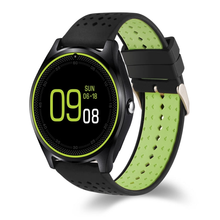 V9 Can Insert TF Card Watch Phone, 240*240 Pixel, 1.22 inch HD Full Circle Display Screen, Silicone Watchband,  Smart Watch Phone, Support Network: 2G, TF Card / MP3 / Music Play / Camera / Sedentary Reminder / Bluetooth