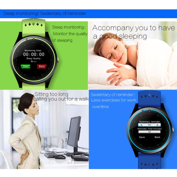 V9 Can Insert TF Card Watch Phone, 240*240 Pixel, 1.22 inch HD Full Circle Display Screen, Silicone Watchband,  Smart Watch Phone, Support Network: 2G, TF Card / MP3 / Music Play / Camera / Sedentary Reminder / Bluetooth