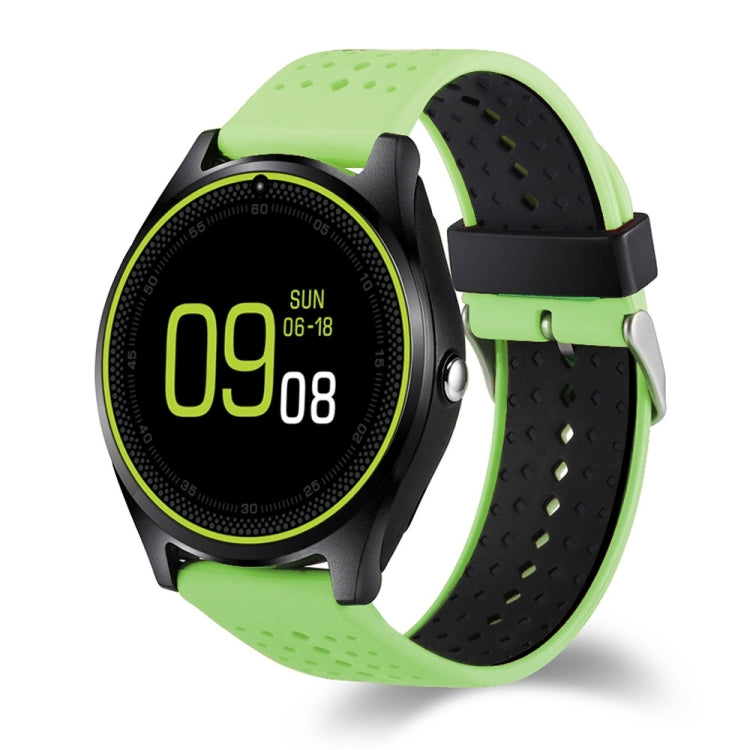 V9 Can Insert TF Card Watch Phone, 240*240 Pixel, 1.22 inch HD Full Circle Display Screen, Silicone Watchband,  Smart Watch Phone, Support Network: 2G, TF Card / MP3 / Music Play / Camera / Sedentary Reminder / Bluetooth