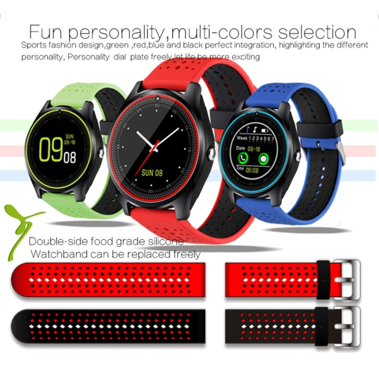 V9 Can Insert TF Card Watch Phone, 240*240 Pixel, 1.22 inch HD Full Circle Display Screen, Silicone Watchband,  Smart Watch Phone, Support Network: 2G, TF Card / MP3 / Music Play / Camera / Sedentary Reminder / Bluetooth
