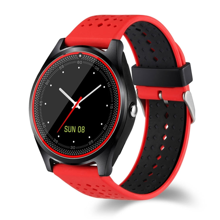V9 Can Insert TF Card Watch Phone, 240*240 Pixel, 1.22 inch HD Full Circle Display Screen, Silicone Watchband,  Smart Watch Phone, Support Network: 2G, TF Card / MP3 / Music Play / Camera / Sedentary Reminder / Bluetooth