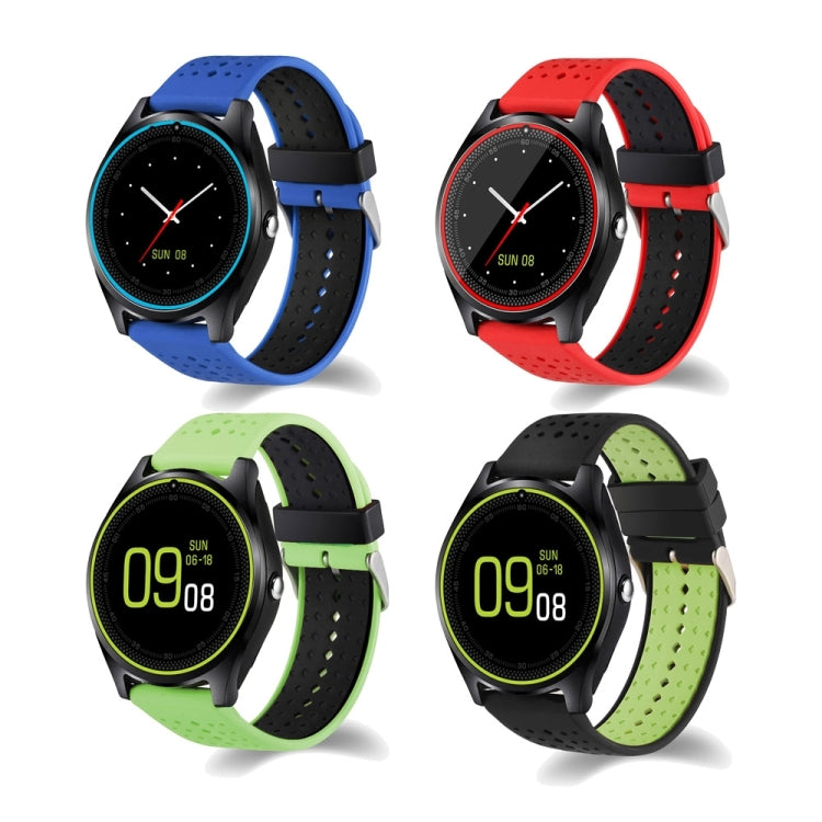 V9 Can Insert TF Card Watch Phone, 240*240 Pixel, 1.22 inch HD Full Circle Display Screen, Silicone Watchband,  Smart Watch Phone, Support Network: 2G, TF Card / MP3 / Music Play / Camera / Sedentary Reminder / Bluetooth