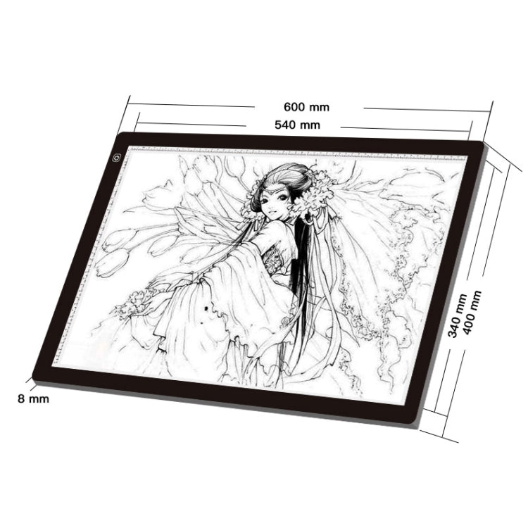 23W 12V LED Three Level of Brightness Dimmable A2 Acrylic Copy Boards Anime Sketch Drawing Sketchpad, EU Plug