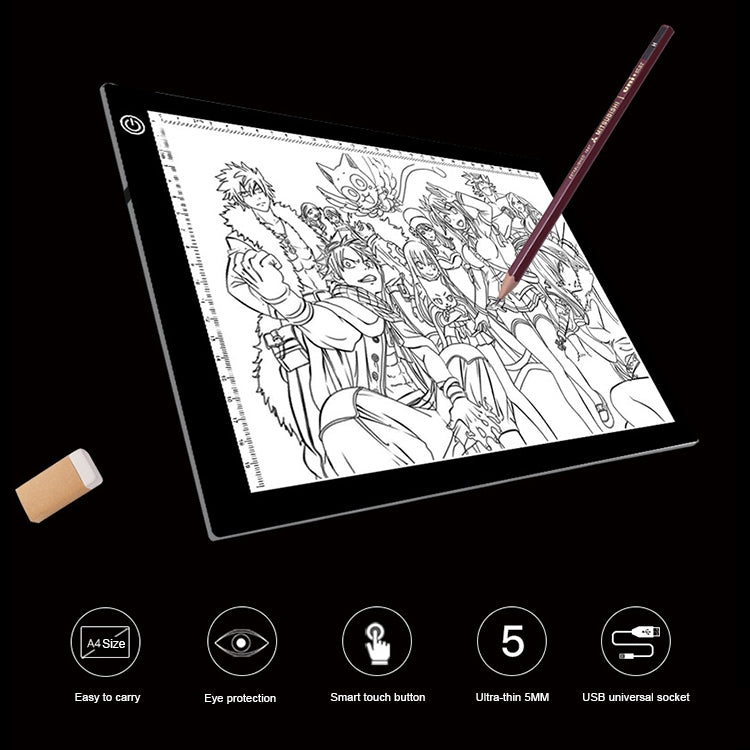 5W 5V LED USB Three Level of Brightness Dimmable A4 Acrylic Scale Copy Boards Anime Sketch Drawing Sketchpad, Size: 270*360*5mm