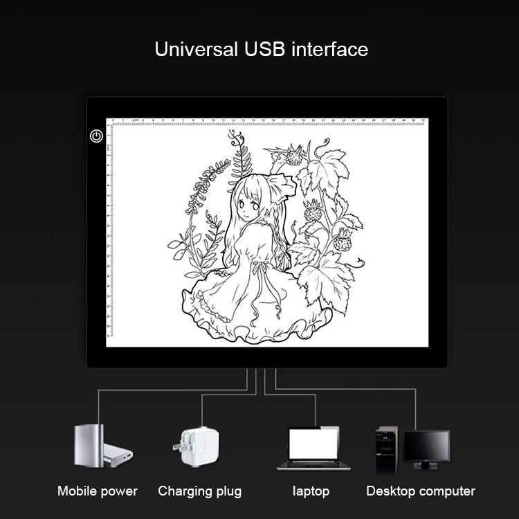 5W 5V LED USB Three Level of Brightness Dimmable A4 Acrylic Scale Copy Boards Anime Sketch Drawing Sketchpad, Size: 270*360*5mm