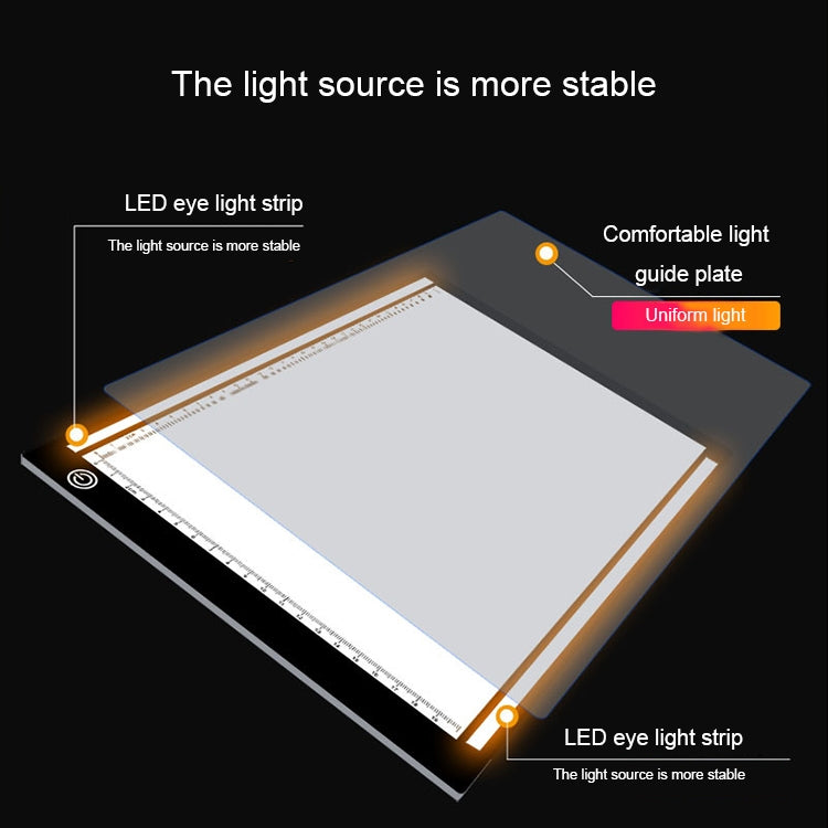 5W 5V LED USB Three Level of Brightness Dimmable A4 Acrylic Scale Copy Boards Anime Sketch Drawing Sketchpad, Size: 270*360*5mm