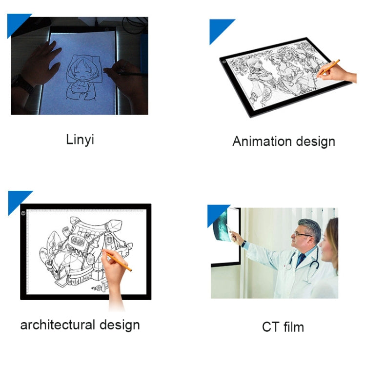 8W 5V LED USB Stepless Dimming A3 Acrylic Scale Copy Boards Anime Sketch Drawing Sketchpad with USB Cable