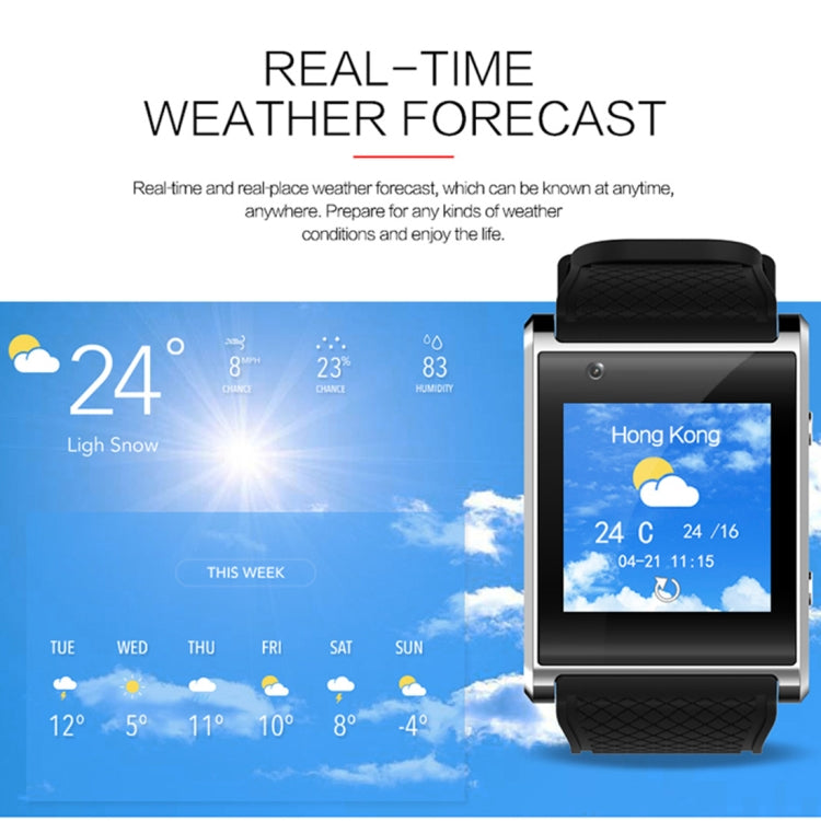 X11 Smart Watch Phone, 512MB + 4GB, 1.54 inch IPS Touch Screen, MTK6580 Quad Core 1.3GHZ, Network: 3G, Support Sleep Monitoring,  Precise Step Calculation, Camera, GPS, Bluetooth
