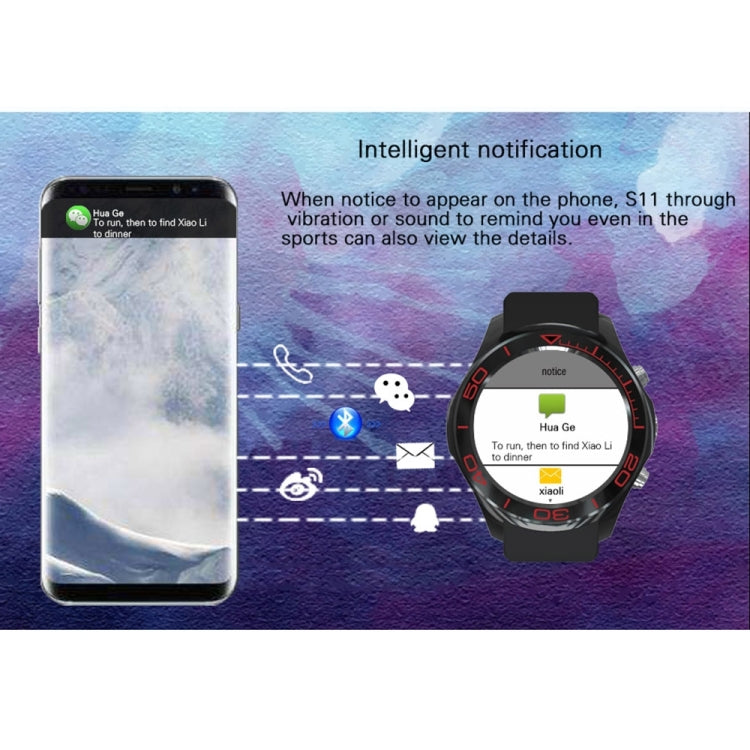 S11 Smart Watch Phone, 512MB+4GB, 240*240 Pixel, 1.3 inch Android 5.1, MTK6572 Dual Core 1.2GHz Round Touch Screen Display Smart Watch Phone, Support Network: 3G, Heart Rate / Pedometer / GPS / Weather / Camera / Bluetooth