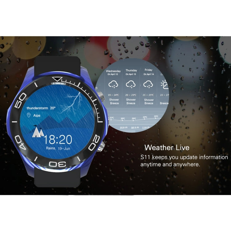 S11 Smart Watch Phone, 512MB+4GB, 240*240 Pixel, 1.3 inch Android 5.1, MTK6572 Dual Core 1.2GHz Round Touch Screen Display Smart Watch Phone, Support Network: 3G, Heart Rate / Pedometer / GPS / Weather / Camera / Bluetooth