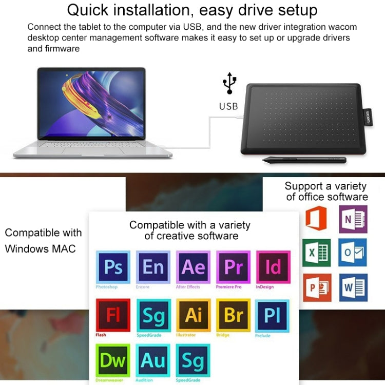 Wacom CTL-472 2540LPI Professional Art USB Graphics Drawing Tablet for Windows / Mac OS, with Pressure Sensitive Pen