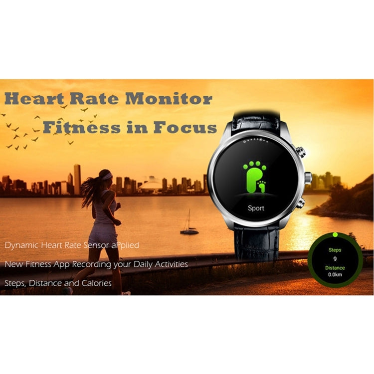 X5 Plus Smart Watch Phone, 1GB+8GB, 1.39 inch OLED Screen Android 5.1 MTK6580 Quad Core, Genuine Cowhide Leather Watch Band, Network: 3G, Support Heart Rate Monitor & Pedometer & GPS & WiFi & Bluetooth